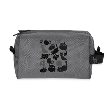Montage du chat de minuit - Trousse de toilette en tissu recyclé - anthracite - Devant