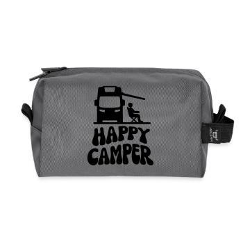 Camper Happy - Recycelte Kulturtasche - Anthrazit - Vorne