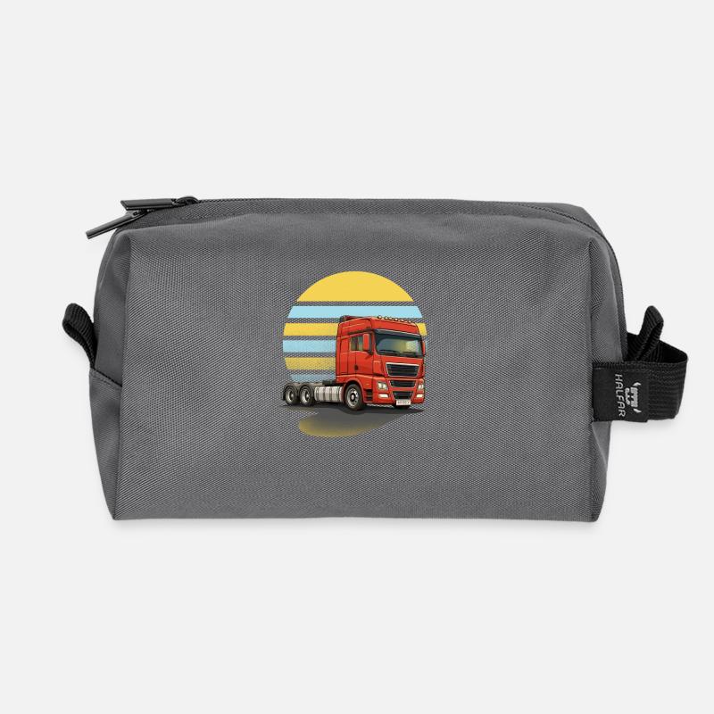 Roter LKW - Recycelte Kulturtasche - Anthrazit