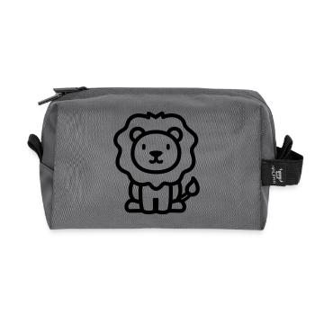 lion - Trousse de toilette en tissu recyclé - anthracite - Devant