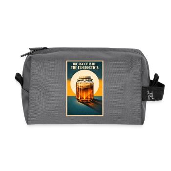 Proof of probiotics | Kombucha Humor - Recycled Toiletry Zip Bag - anthracite - Front