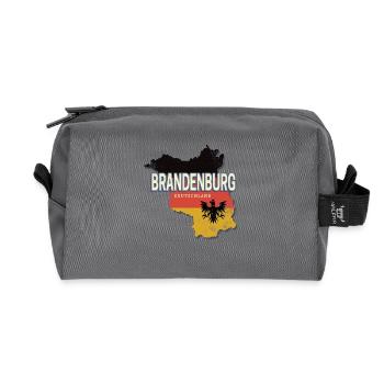 Brandenburg Deutschland Retro Bundesland Landkarte - Recycelte Kulturtasche - Anthrazit - Vorne