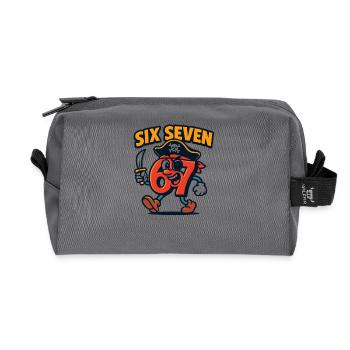 Six Sept 67 Pirate Italian Brainrot Humour Drôle - Trousse de toilette en tissu recyclé - anthracite - Devant