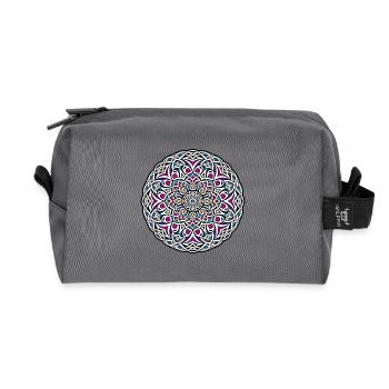 Beltane Mandala May Day Celebrations Pagan - Recycled Toiletry Zip Bag - anthracite - Front