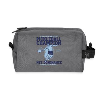 Pickleball Champion Net Dominance Relentless - Recycled Toiletry Zip Bag - anthracite - Front