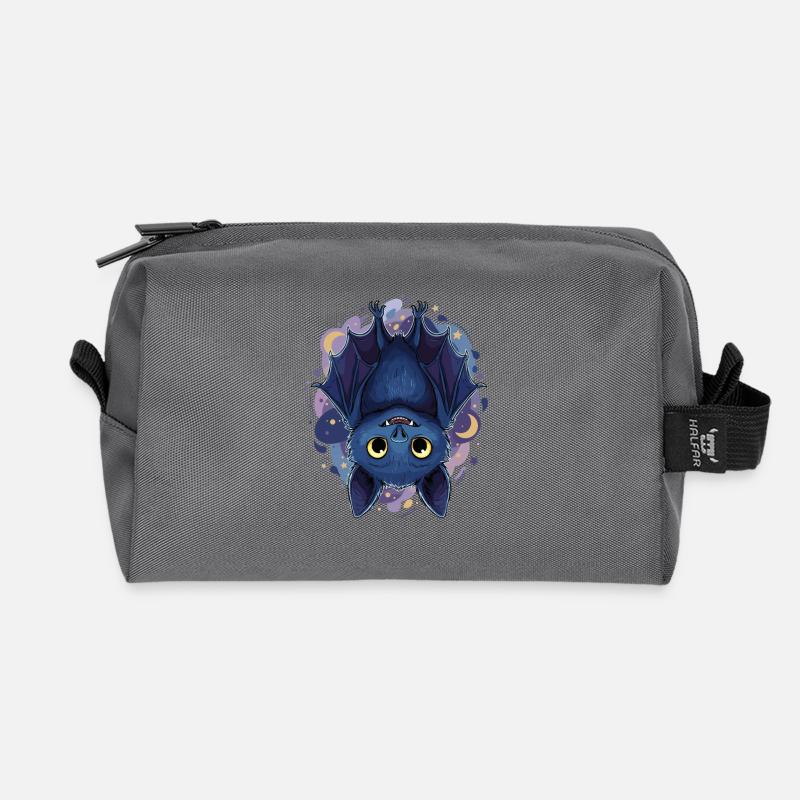 Mondschein Fledermaus Neon - Recycelte Kulturtasche - Anthrazit
