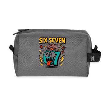 Six Seven 67 Italian Brainrot Nerd Humour Drôle - Trousse de toilette en tissu recyclé - anthracite - Devant