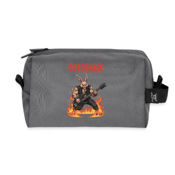 Heavy Metal Osterhase Rocker Ostern Hardcore Hase - Recycelte Kulturtasche - Anthrazit - Vorne