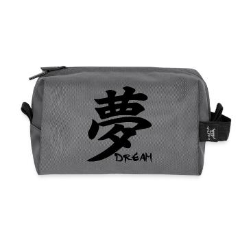 Das Wort Traum im Japanischen (schwarz) - Recycelte Kulturtasche - Anthrazit - Vorne