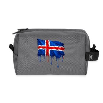 Drapeau islandais couleur colorée - Trousse de toilette en tissu recyclé - anthracite - Devant