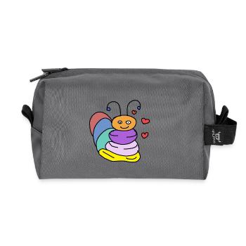 Caterpillar Baby Children Child Insects - Recycled Toiletry Zip Bag - anthracite - Front