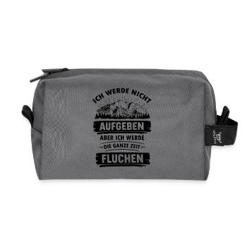 Ich werde nicht Aufgeben aber ganze Zeit Fluchen - Recycelte Kulturtasche - Anthrazit - Vorne