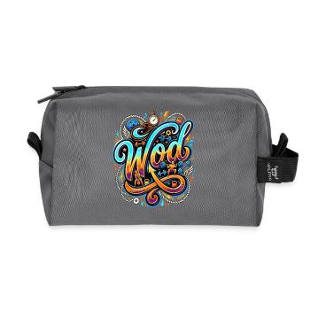 WOD Fitness Bodybuilding Workout Cross-Sport Gym - Recycelte Kulturtasche - Anthrazit - Vorne