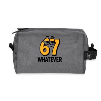 Six Seven : Whatever Italian Brainrot Humour Meme - Trousse de toilette en tissu recyclé - anthracite - Devant