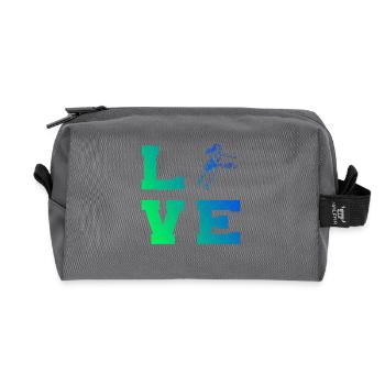 Pickleball Sports Idea for Pickleball Community Fans - Recycled Toiletry Zip Bag - anthracite - Front
