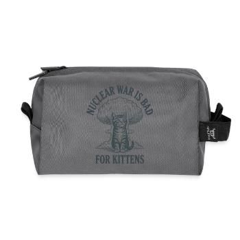 Chaton contre la guerre nucléaire - Trousse de toilette en tissu recyclé - anthracite - Devant