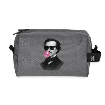 Edgar Allan Poe mit Kaugummi und Sonnenbrille - Recycelte Kulturtasche - Anthrazit - Vorne