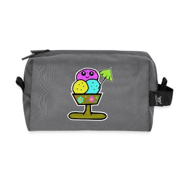 Glace colorée Sundae Glace Glace Glace - Trousse de toilette en tissu recyclé - anthracite - Devant