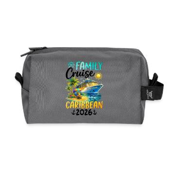 Family Cruise Caribbean 2026 - Recycelte Kulturtasche - Anthrazit - Vorne