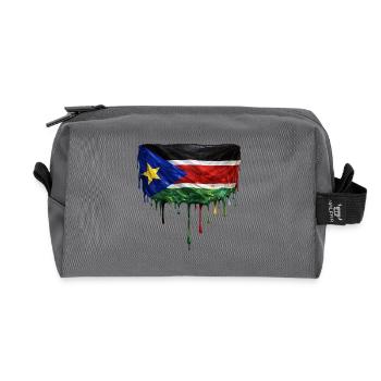 South Sudan Flagge Tropfenkunst - Recycelte Kulturtasche - Anthrazit - Vorne