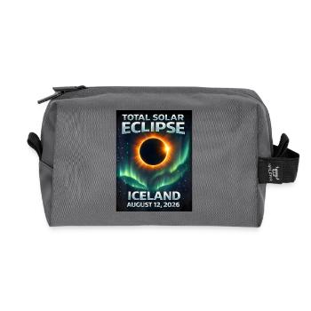 Total Solar Eclipse Iceland 2026 - Recycled Toiletry Zip Bag - anthracite - Front