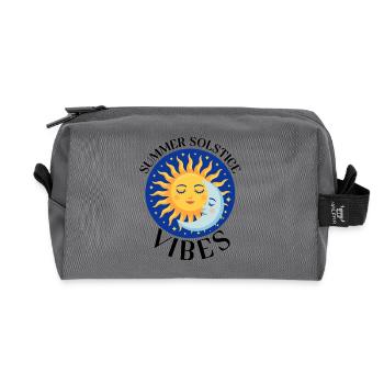 Litha Pagan Summer Solstice Midsummer Midsommar - Recycled Toiletry Zip Bag - anthracite - Front