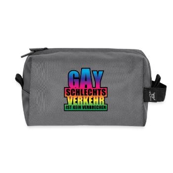 Gay Schlechtsverkehr / Lustiges Wortspiel - Recycelte Kulturtasche - Anthrazit - Vorne