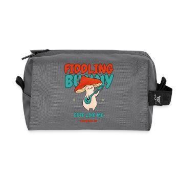 Fiddling Magic Mushroom Rabbit - Recycled Toiletry Zip Bag - anthracite - Front