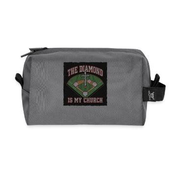 The Diamond Is My Church Christian Baseball - Recycled Toiletry Zip Bag - anthracite - Front