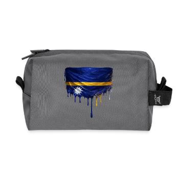NauruFlag Tropfenkunst - Recycelte Kulturtasche - Anthrazit - Vorne