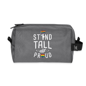 Stand Tall and Proud Rainbow Pride Quote Graphic - Recycelte Kulturtasche - Anthrazit - Vorne