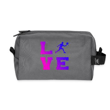 Padel doubles fans and padel rules go together - Recycled Toiletry Zip Bag - anthracite - Front