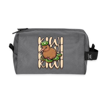 Kiwi Oiseau Kiwi Kiwi Mignon Kiwi Nouvelle-Zélande - Trousse de toilette en tissu recyclé - anthracite - Devant