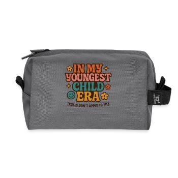 In My Youngest Child Era Daughter Families Humor - Recycled Toiletry Zip Bag - anthracite - Front