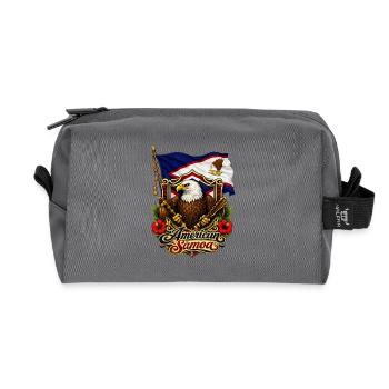Drapeau de l’aigle des Samoa américaines - Trousse de toilette en tissu recyclé - anthracite - Devant