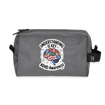 Puzzle Brain ADHD Awareness - Recycled Toiletry Zip Bag - anthracite - Front