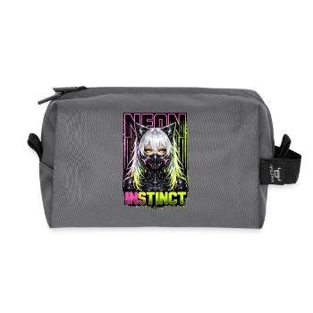 Neon Instinct Cyberpunk Katzenmädchen Style - Recycelte Kulturtasche - Anthrazit - Vorne