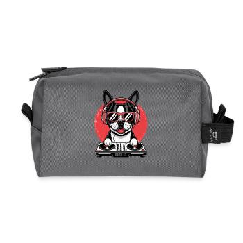 DJ Bulldog avec des écouteurs Musique cool Chien pour - Trousse de toilette en tissu recyclé - anthracite - Devant