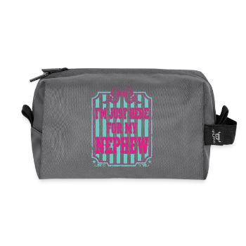 Tante, ich bin nur wegen meines Neffen hier. - Recycelte Kulturtasche - Anthrazit - Vorne