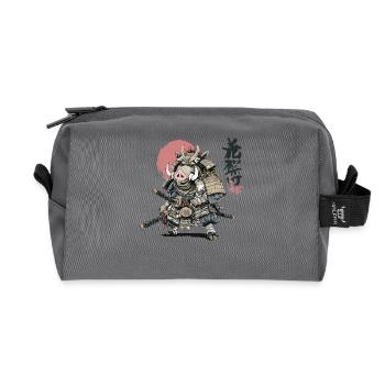 Wildschwein-Samurai-Krieger in Rüstung - Recycelte Kulturtasche - Anthrazit - Vorne