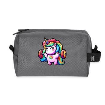 Unicorn Weightlifting Deadlift Fitness Gym - Recycelte Kulturtasche - Anthrazit - Vorne