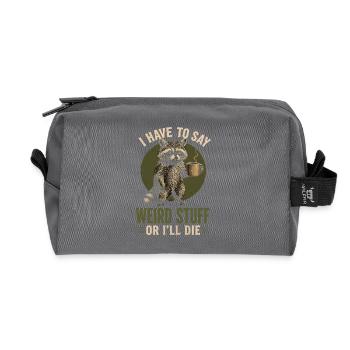 Dicton Raton Coffee – Des choses bizarres - Trousse de toilette en tissu recyclé - anthracite - Devant