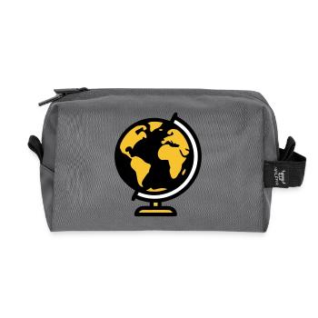 Globus Weltkugel Erde Schule - Recycelte Kulturtasche - Anthrazit - Vorne