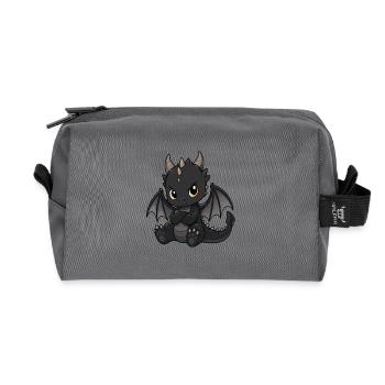 Little Black Dragon with Wings - Recycled Toiletry Zip Bag - anthracite - Front