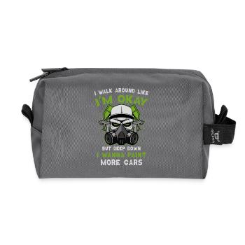 Je veux peindre plus de voitures Graffiti Mask Design - Trousse de toilette en tissu recyclé - anthracite - Devant