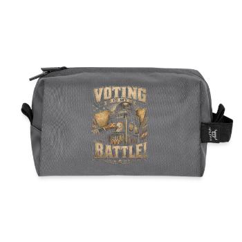 Veterans Day for Democrats: Voting is my battle - Recycled Toiletry Zip Bag - anthracite - Front