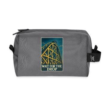 Wait for the Drop | Roller Coaster Thrill - Recycled Toiletry Zip Bag - anthracite - Front