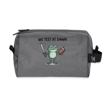 Frog Knight at Dawn - Recycled Toiletry Zip Bag - anthracite - Front