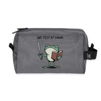 Frog Knight at Dawn - Recycled Toiletry Zip Bag - anthracite - Front