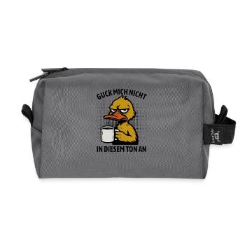 Guck mich nicht in diesem Ton an - Ente - Recycelte Kulturtasche - Anthrazit - Vorne